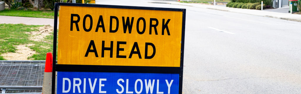 Roundabout roadworks